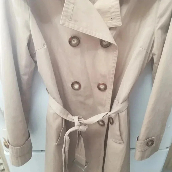Micheal Kors  Tan Double Breasted Belted Trench Coat L - Picture 12 of 12